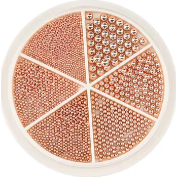 NailGems Delight Kaviár na nehty Karusel růžovo zlatý – 3D zdobení v různých velikostech