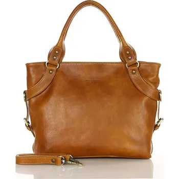 Kabelka Marco Mazzini Kožená kufříková kabelka Mazzini MM418 camel