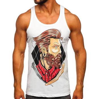 Bílé pánské tílko s potiskem tank top Bolf 143032 - L