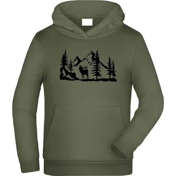 Pánská mikina Myslivecká Mikina dětská Jelen v lese