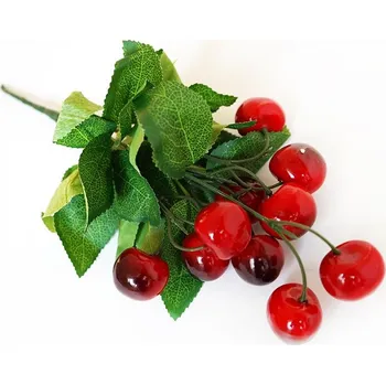 Vánoční dekorace Třešně větvička, 25 cm