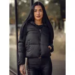 Černá dámská prošívaná krátká zimní bunda s kapucí Bolf 5M3237 - XL