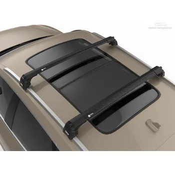 Příčník na automobil Příčníky Turtle MG EHS 2019-2024 integrované podélníky, černé tyče (Turtle Air-2 černé aerodynamické tyče)