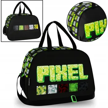 Pixel MINECRAFT prostorná taška na tělocvik, cestování, přes rameno PRO HRÁČE