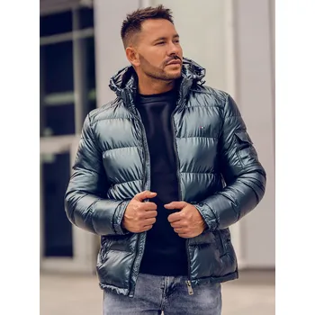 Pánský kabát Zelená pánská prošívaná zimní sportovní bunda Bolf EX2138A - 3XL