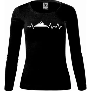 Dámské tričko DOBRÝ TRIKO Dámské bavlněné triko Tep hory Velikost: 3XL, Barva: Černá