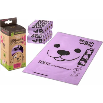 sáček na exkrement STARCHBAG BIO sáčky na exkrementy kompostovatelné lila – 8x15 ks