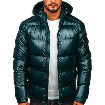 Pánský kabát Zelená pánská prošívaná zimní sportovní bunda Bolf EX2138B - 3XL