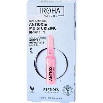 Pleťové sérum IROHA nature Peptides Antiox Face Ampoule antioxidační a hydratační peptidové ampule na obličej 5x1,5ml