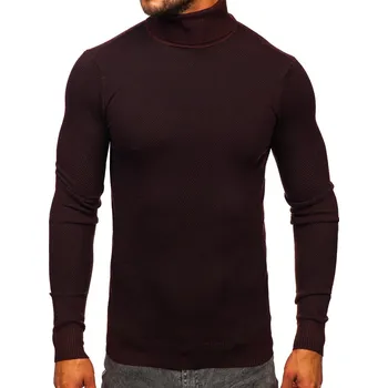 Pánské oblečení Hnědý pánský rolák basic Bolf W2-20125 - 2XL