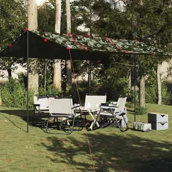 Stan zahrada-XL Kempingová plachta maskáčová 451 x 420 cm nepromokavá 4009605