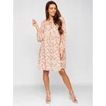 Béžové dámské květinové šaty Bolf 3019 - One size