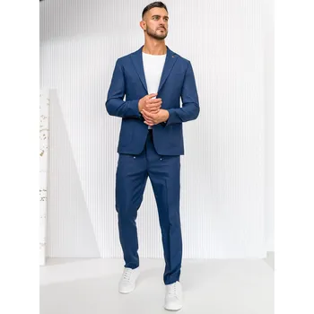 Pánské oblečení Tmavě modrý ve světlejším odstínu pánský ležerní oblek Bolf 12 - XS/46