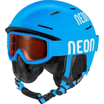 NEON KIT ALPHA SKI HELMET CYAN + FROST SKI GOGGLES Velikost helem: 50-54/S