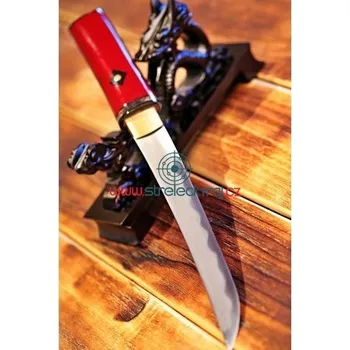 Replika zbraně Tanto Shirasaya OMANKO z překládané uhlíkové oceli, reálný hamon