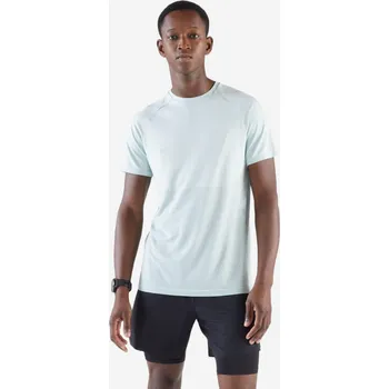 Pánské tričko KIPRUN Pánské běžecké bezešvé tričko Run 500 Comfort M MODRÁ|ZELENÁ
