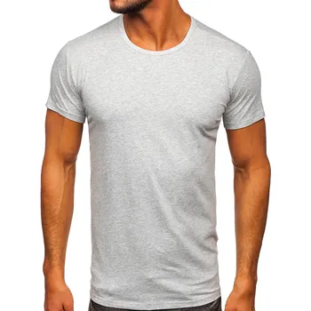 Pánské tričko Světle šedé pánské tričko bez potisku Bolf 2005-1 - 2XL