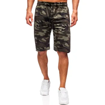 Pánské kraťasy Khaki pánské maskáčové teplákové kraťasy Bolf JX862 - M