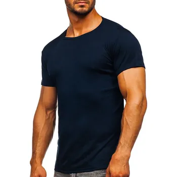 Pánské tričko Tmavě modré pánské tričko bez potisku Bolf NB003 - 2XL