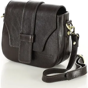 Kabelka Marco Mazzini Kožená crossbody kabelka MAZZINI BRESCIA; hnědá káva