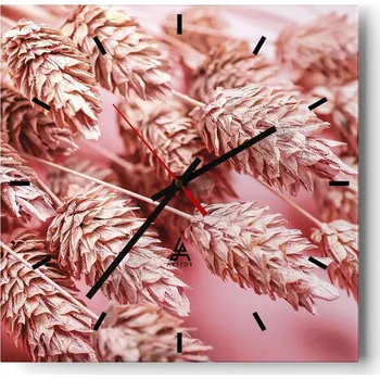 Hodiny Velké nástěnné hodiny 40x40 Květiny Sušené květy Skleněné tiché hodiny