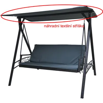Příslušenství k zahradnímu nábytku ArtRoja Látka na stříšku k houpačce RATTAN | tmavě šedá