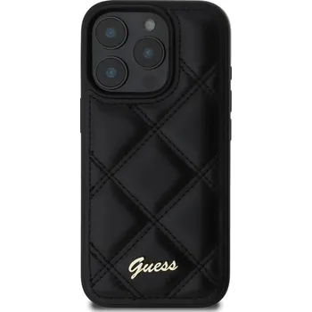 Telefonní příslušenství Kryt na mobil Guess PU Leather Quilted Zadní Kryt pro iPhone 16 Pro Max Black