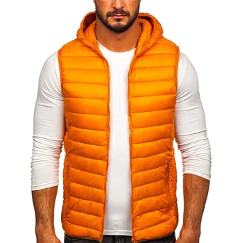 Oranžová pánská vesta na zip s kapucí Bolf LY36 - M