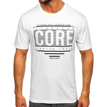 Pánské tričko Bílé pánské tričko s potiskem Bolf SS11071 - 2XL