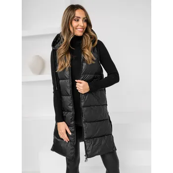 Černá dámská prodloužená prošívaná vesta Bolf R8212 - 2XL