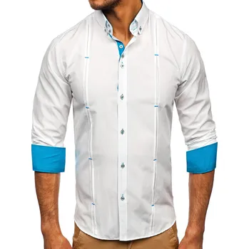 Bílá pánská košile s dlouhým rukávem Bolf 20725 - XL