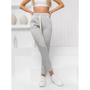 Dámské kalhoty Šedé dámské textilní jogger kalhoty Bolf W7803 - XL