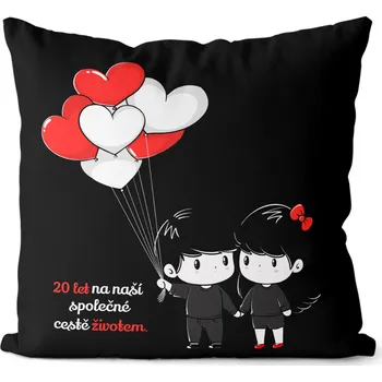 Dekorativní polštářek Polštář 40 x 40 cm - Cesta životem - 20 let