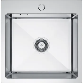 Granitový dřez Erga HD, 1-komorový ocelový dřez 460x450x210 mm, ocelová, ERG-MLS-HD4645