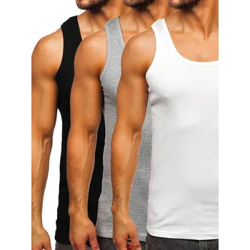 Pánské tílko Barevné pánské spodní tričko bez potisku Bolf 6000-3P 3 PACK - 2XL