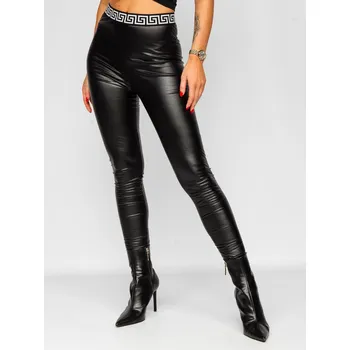 Dámské legíny Černé dámské koženkové legíny Bolf MY16572 - S