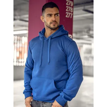 Pánská mikina Královsky modrá pánská anorak mikina s kapucí Bolf 2009A - XL