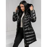 Černá dámská prodloužená prošívaná zimní bunda s kapucí kabát Bolf 5M3162A1 - L