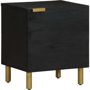 Noční stolek vidaXL Noční stolek černý 40 x 33 x 46 cm masivní mangovníkové dřevo [4017644]