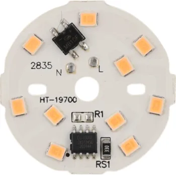 LED páska LED modul kulatý 3W, ⌀34mm, 220-240V AC, více barev Červená