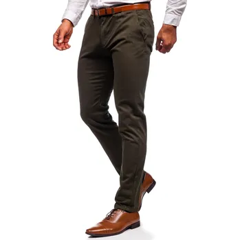 Pánské oblečení Tmavě zelené pánské chino kalhoty Bolf 1143 - 28