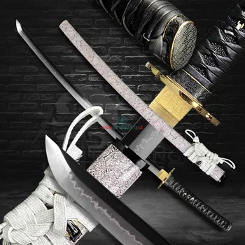 Replika zbraně katana Egg Manji T-10 Carbon Steel, Real Choji Hamon, Yokote