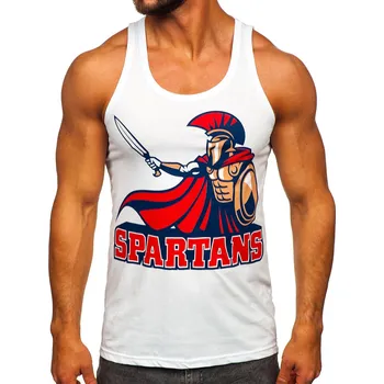 Pánské oblečení Bílé pánské tílko s potiskem tank top Bolf 143025 - M