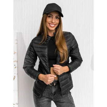 Dámská větrovka Černá dámská prošívaná přechodová bunda Bolf 1141 - S