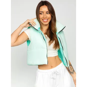 Mintová dámská krátká prošívaná vesta Bolf 82330 - One size