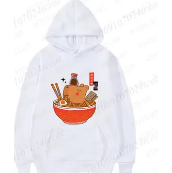 Dámský svetr Dámská mikina s narozeninovým motivem "Kapybara" v bílé barvě Motiv: 28 kapybara v misce, Velikost: XXL