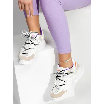 Dámské tenisky Bílé dámské kotníkové tenisky sneakersy Bolf 7001 - 36