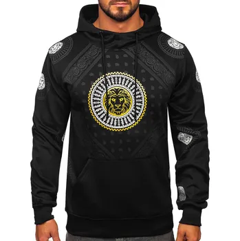 Pánská mikina Černá pánská mikina s kapucí a potiskem anorak Bolf 8B990 - XL