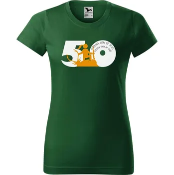 Dámské tričko DOBRÝ TRIKO Dámské tričko s potiskem Jsem střelená 50 let Barva: Lahvově zelená, Velikost: XS