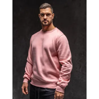 Pánská mikina Světle růžová pánská mikina bez kapuce Bolf 2001A1 - 2XL